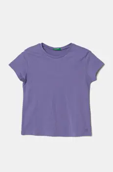 United Colors of Benetton tricou de bumbac pentru copii culoarea violet, 3I1XC109V imagine
