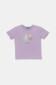 United Colors of Benetton tricou de bumbac pentru copii culoarea violet, 3I1XG10I4 imagine