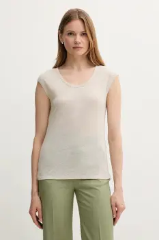 United Colors of Benetton tricou de in culoarea bej, 37UJE16B1 imagine