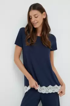 United Colors of Benetton tricou de pijama culoarea albastru marin imagine