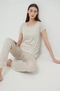 United Colors of Benetton tricou de pijama culoarea bej imagine