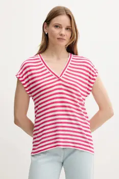 United Colors of Benetton tricou din amestec de in culoarea roz, 38O0D10A8 imagine