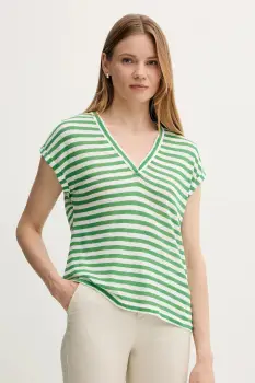 United Colors of Benetton tricou din amestec de in culoarea verde, 38O0D10A8 imagine