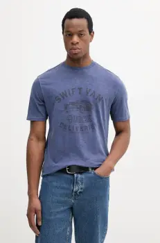 United Colors of Benetton tricou din bumbac barbati, cu imprimeu, 3F98U109Y imagine