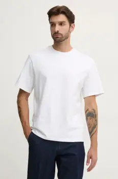 United Colors of Benetton tricou din bumbac barbati, culoarea alb, cu imprimeu, 3MI6U109O imagine