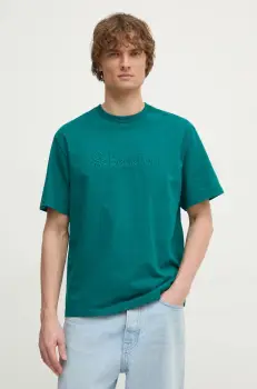 United Colors of Benetton tricou din bumbac barbati, culoarea verde, cu imprimeu, 3MI6U109O imagine