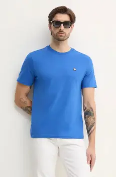 United Colors of Benetton tricou din bumbac barbati, culoarea verde, neted, 3MI5J1AF7 imagine