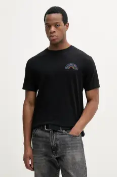 United Colors of Benetton tricou din bumbac barbati, culoarea violet, cu imprimeu, 3I1XU1096 imagine