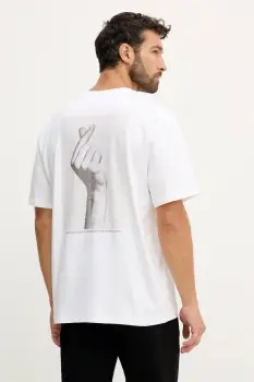 United Colors of Benetton tricou din bumbac culoarea alb, cu imprimeu, 3MI5U10AX imagine