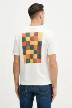 United Colors of Benetton tricou din bumbac culoarea alb, cu imprimeu, 3MI5U10BD imagine