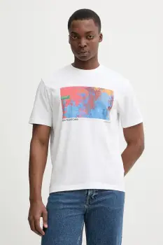 United Colors of Benetton tricou din bumbac culoarea alb, cu imprimeu, 3MI5U10BG imagine