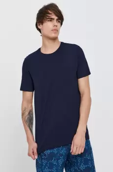 United Colors of Benetton Tricou din bumbac culoarea albastru marin, material neted imagine