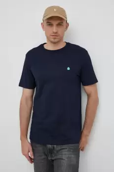 United Colors of Benetton tricou din bumbac culoarea albastru marin, neted imagine