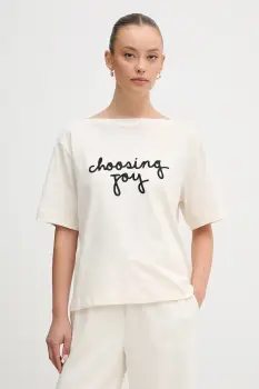 United Colors of Benetton tricou din bumbac culoarea bej, 35P5D10AV imagine