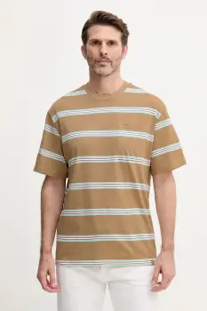 United Colors of Benetton tricou din bumbac culoarea bej, cu imprimeu, 380ZU10AY imagine