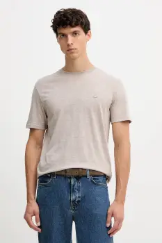 United Colors of Benetton tricou din bumbac culoarea bej, melanj, 3UWFU10AU imagine