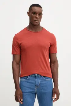 United Colors of Benetton tricou din bumbac culoarea bej, uni, 3JE1J19A5 imagine