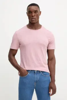 United Colors of Benetton tricou din bumbac culoarea bej, uni, 3JE1J19A5 imagine