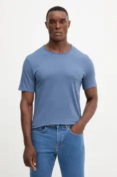 United Colors of Benetton tricou din bumbac culoarea bej, uni, 3JE1J19A5 imagine