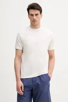 United Colors of Benetton tricou din bumbac culoarea bej, uni, 3M4WU1088 imagine