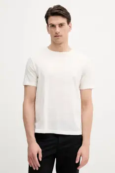 United Colors of Benetton tricou din bumbac culoarea bej, uni, 3P7XU1058 imagine