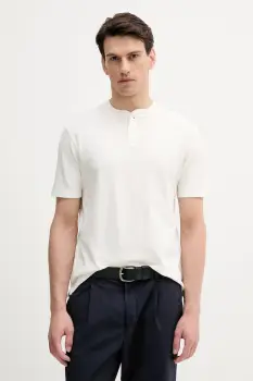 United Colors of Benetton tricou din bumbac culoarea bej, uni, 3RL3U10AS imagine