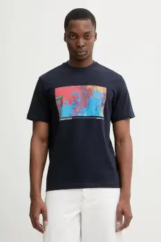 United Colors of Benetton tricou din bumbac culoarea bleumarin, cu imprimeu, 3MI5U10BG imagine