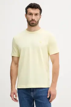 United Colors of Benetton tricou din bumbac culoarea galben, uni, 3M4WU1088 imagine