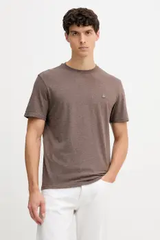 United Colors of Benetton tricou din bumbac culoarea maro, melanj, 3UWFU10AU imagine