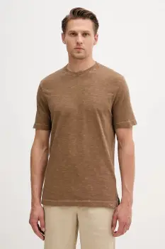 United Colors of Benetton tricou din bumbac culoarea maro, uni, 36JGU105U imagine