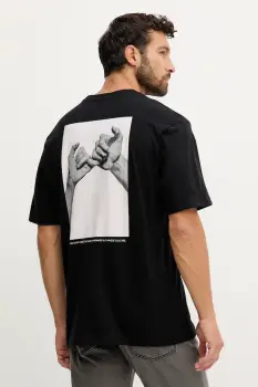 United Colors of Benetton tricou din bumbac culoarea negru, cu imprimeu, 3MI5U10AX imagine