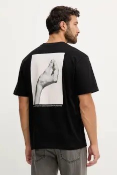 United Colors of Benetton tricou din bumbac culoarea negru, cu imprimeu, 3MI5U10AX imagine