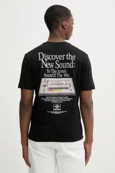 United Colors of Benetton tricou din bumbac culoarea negru, cu imprimeu, 3MI5U10BG imagine