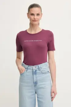 United Colors of Benetton tricou din bumbac culoarea rosu, 3GA2E16A2 imagine