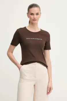 United Colors of Benetton tricou din bumbac culoarea rosu, 3GA2E16A2 imagine