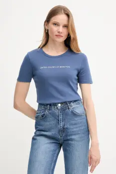 United Colors of Benetton tricou din bumbac culoarea rosu, 3GA2E16A2 imagine