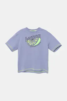 United Colors of Benetton tricou din bumbac culoarea violet, cu imprimeu, 3I1XC10P6 imagine