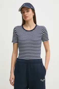 United Colors of Benetton tricou din bumbac femei, culoarea albastru marin, 30YSE16A0 imagine