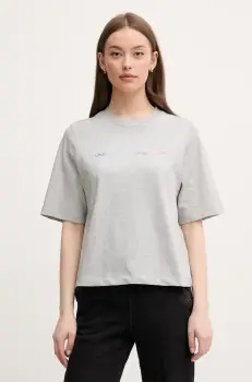 United Colors of Benetton tricou din bumbac femei, culoarea gri, 3BL0D109D imagine