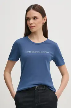 United Colors of Benetton tricou din bumbac femei, culoarea rosu, 3GA2E16A2 imagine