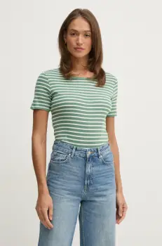 United Colors of Benetton tricou din bumbac femei, culoarea verde, 30YSE16A0 imagine