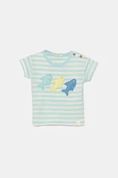 United Colors of Benetton tricou din bumbac pentru bebelusi cu imprimeu, 34LPA106B imagine