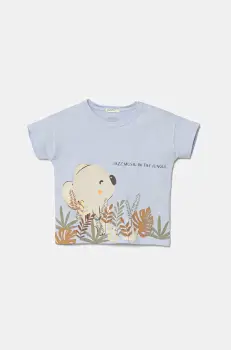 United Colors of Benetton tricou din bumbac pentru bebelusi cu imprimeu, 3I1XA105R imagine