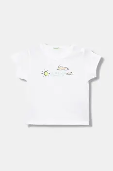 United Colors of Benetton tricou din bumbac pentru bebelusi culoarea alb, 3I1XA1067 imagine