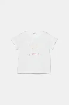 United Colors of Benetton tricou din bumbac pentru bebelusi culoarea alb, 3I1XA1069 imagine