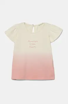 United Colors of Benetton tricou din bumbac pentru bebelusi culoarea roz, 3BL0A1066 imagine
