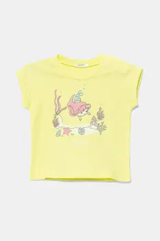 United Colors of Benetton tricou din bumbac pentru bebelusi culoarea verde, 3I1XA106A imagine