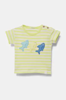 United Colors of Benetton tricou din bumbac pentru bebelusi culoarea verde, cu imprimeu, 34LPA106B imagine