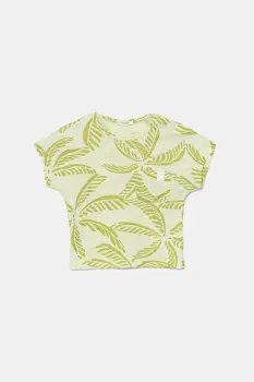 United Colors of Benetton tricou din bumbac pentru bebelusi culoarea verde, cu imprimeu, 3O7SA106E imagine