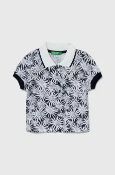 United Colors of Benetton tricou polo copii culoarea albastru marin, cu guler imagine